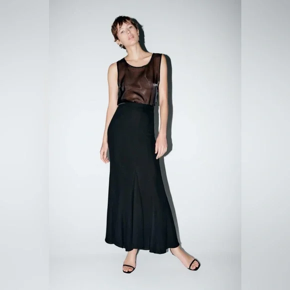 Zara LONG SKIRT ZW COLLECTION. Black. Size S. New with Tags. - Picture 4 of 13
